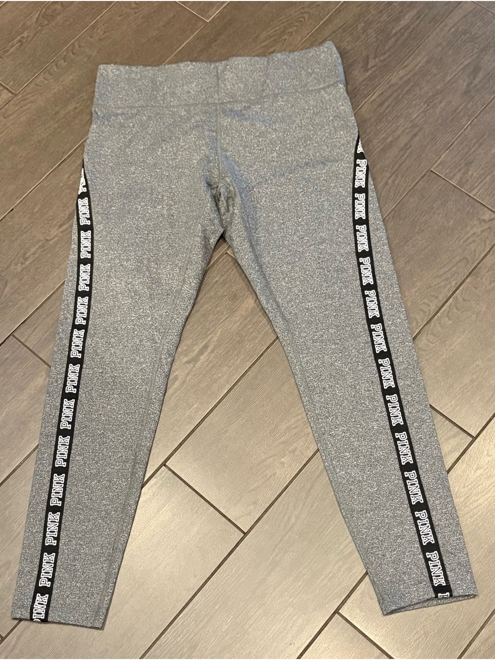 PINK Victoria's Secret Gray Logo-Strip Leggings